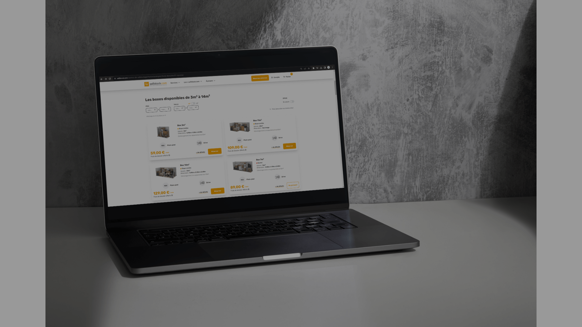 Site e-commerce containers